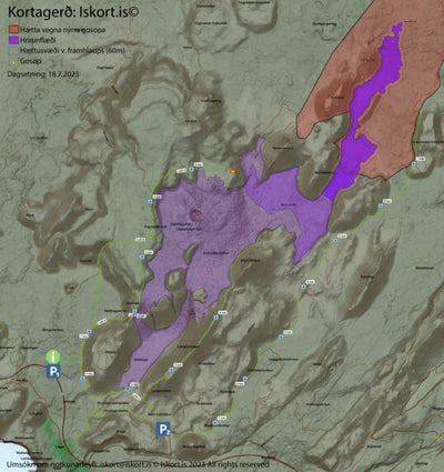 Ískort.is Ískort 2023 - Eldgos Litli Hrútur digital map