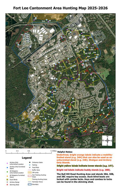 Fort Lee - Cantonment Area Hunting Map 2025-2026 Preview 1