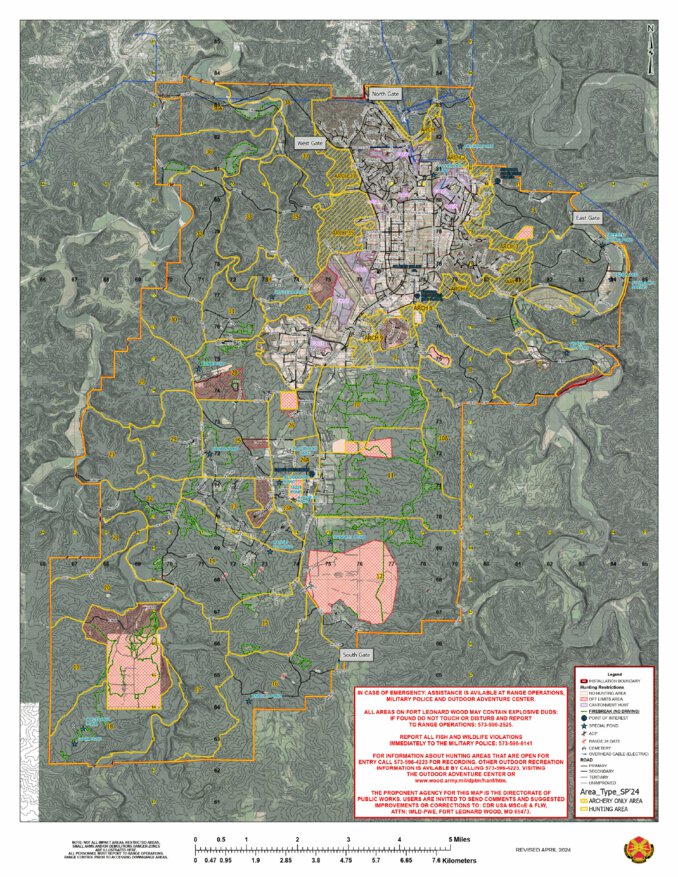camp leonard wood missouri Fort Leonard Wood Hunting and Fishing-Aerial View Map by iSportsman