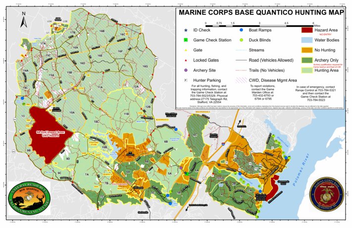 Mapa Quantico Quantico MCB Hunting Map by iSportsman | Avenza Maps