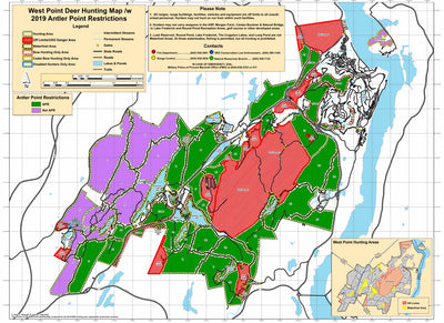 West Point Deer Hunting Map with Antler Point Restrictions Preview 1