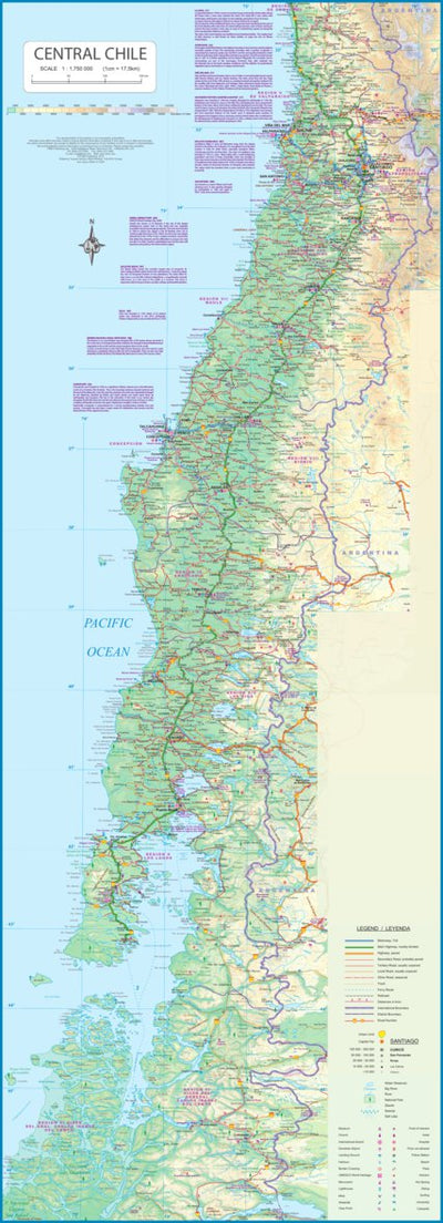 ITMB Publishing Ltd. Chile Central 1:1,750,000 - ITMB digital map