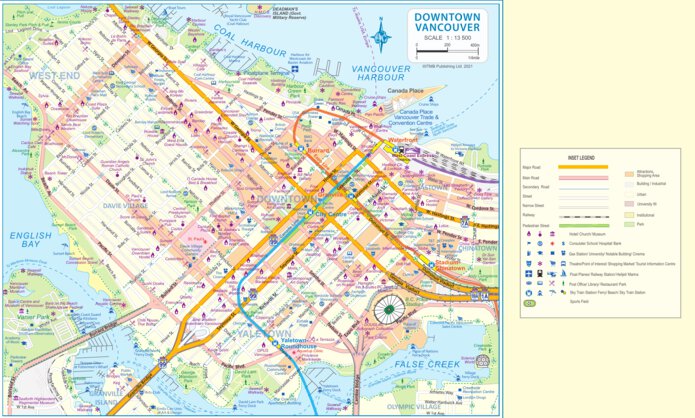 Vancouver Bicycle Map Let's Go Biking Map Book - Main Image