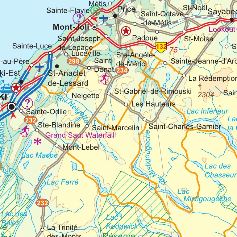 Gaspé, Québec 11,100,000 ITMB Map by ITMB Publishing Ltd. Avenza Maps