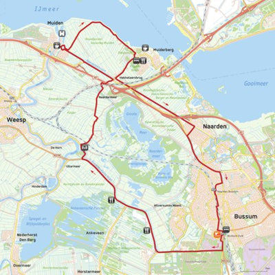 iTRovator Skeelertour - Ronde om het Naardermeer en langs het IJmeer (30 km) - Gooi & Vecht region digital map