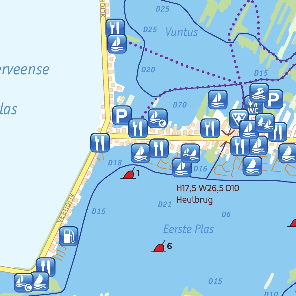 Watersport Map Loosdrechtse plassen / Loosdrecht lakes - Gooi & Vecht ...