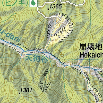 Japanwilds.org Ena-san 恵那山 Hiking Map (Chubu, Japan) 1:25,000 digital map