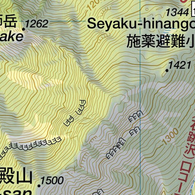 Japanwilds.org Gas-san 月山 Yudono-san 湯殿山 Hiking Map (Tohoku, Japan) 1:25,000 digital map