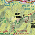 Japanwilds.org Happu-san 破風山 Hiking Map (Kanto, Japan) 1:25,000 digital map