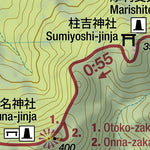 Japanwilds.org Inazawa Hiking Trail 稲沢ハイキングコース Hiking Map (Kanto, Japan) 1:15,000 digital map