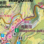 Japanwilds.org NAKASENDO Magome – Tsumago Hiking Map (Chubu, Japan) 1:25,000 digital map