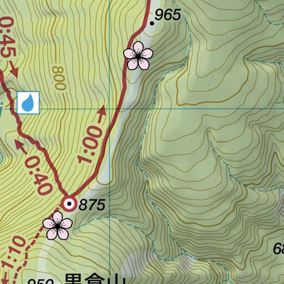 Japanwilds.org Okina-san 翁山 Hiking Map (Tohoku, Japan) 1:30,000 digital map