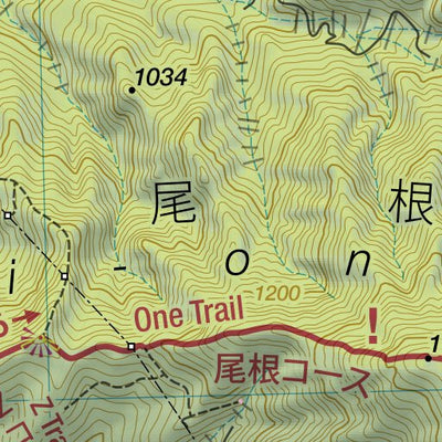 Japanwilds.org Shakushi-yama 杓子山 Hiking Map (Chubu, Japan) 1:25,000 digital map