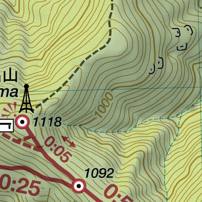 Hiru-ga-take 蛾ヶ岳 Hiking Map (Chubu, Japan) 1:15,000 Preview 2