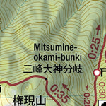 Mitsumine-san 三峰山 Hiking Map (Kanto, Japan) 1:10,000 Preview 3