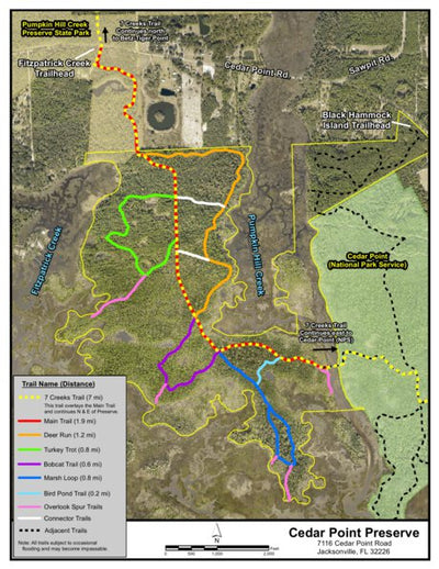 JaxParks Cedar Point Preserve digital map