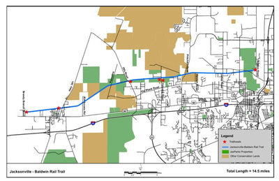 JaxParks Jacksonville Baldwin Rail Trail digital map