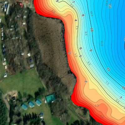 Навігація Рибалки Jezioro Niesłysz. Mapa głębokości digital map