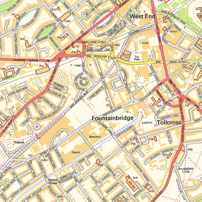 JohnThornMaps Edinburgh street map digital map