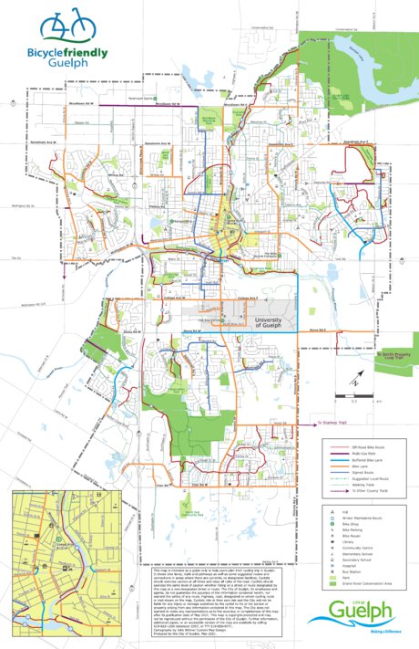 Guelph Bike Map by Julie Witmer Custom Map Design | Avenza Maps