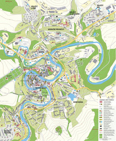 Kartografie PRAHA, a. s. Český Krumlov city map – UNESCO site digital map