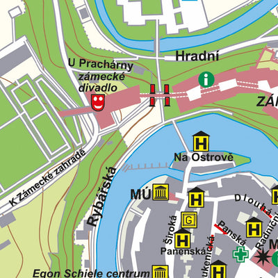 Kartografie PRAHA, a. s. Český Krumlov city map – UNESCO site digital map