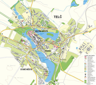 Kartografie PRAHA, a. s. Telč city map – UNESCO site digital map