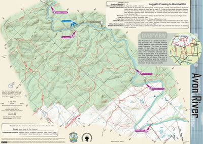 Avon River - Huggetts Crossing to Wombat Flat - Kayaking Map Preview 1