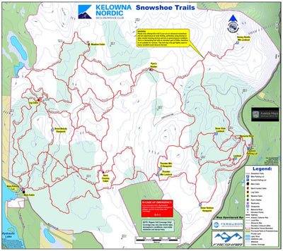 Kelowna Nordic Ski and Snowshoe Club Kelowna Nordic Snowshoe Map 2022/2023 digital map