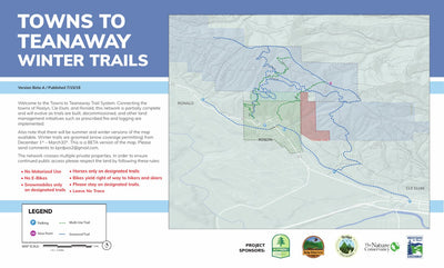 Kittitas County Parks and Recreation Division 1 Roslyn / Towns To Teanaway WINTER Trail System digital map
