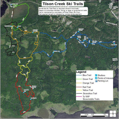 Koochiching County Land & Forestry Tilson Ski Trail 2024 digital map