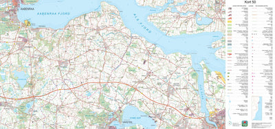 Kortforsyningen Aabenraa (1:50,000 scale) digital map