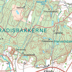 Kortforsyningen Aakirkeby 1 (1:50,000 scale) digital map