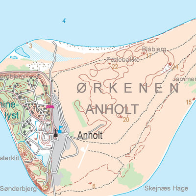 Kortforsyningen Anholt (1:100,000 scale) digital map