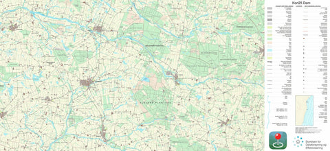 Kortforsyningen Årre (1:25,000 scale) digital map