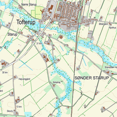 Kortforsyningen Årre (1:25,000 scale) digital map