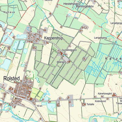 Kortforsyningen Årslev (1:25,000 scale) digital map