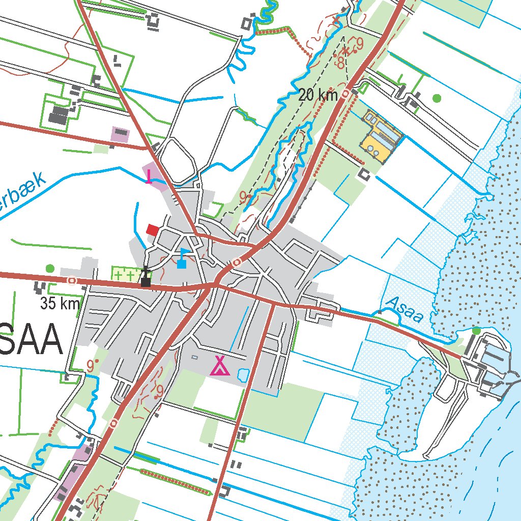 Asaa (1:50,000 scale) Map by Kortforsyningen | Avenza Maps