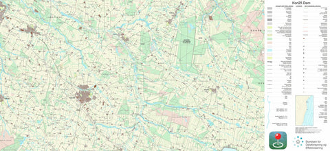 Kortforsyningen Aulum (1:25,000 scale) digital map