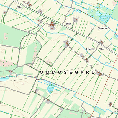 Kortforsyningen Aulum (1:25,000 scale) digital map