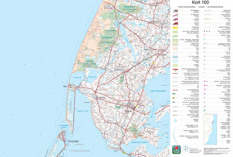 Kortforsyningen Bedsted Thy (1:100,000 scale) digital map