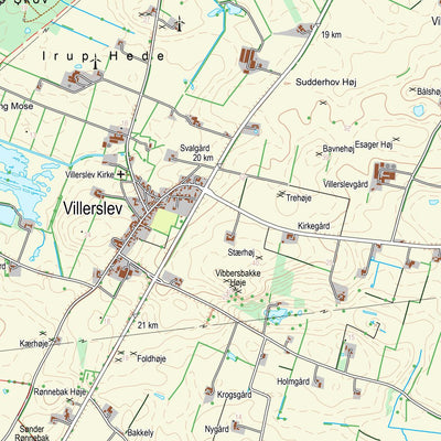 Kortforsyningen Bedsted Thy (1:25,000 scale) digital map