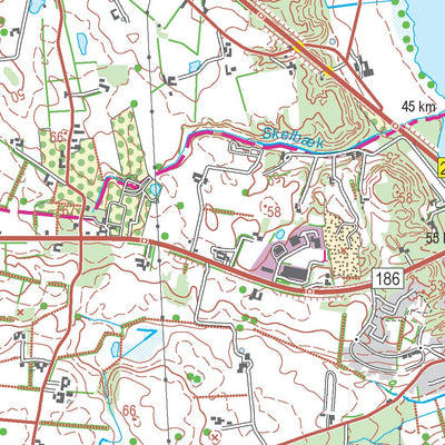 Kortforsyningen Bjerringbro (1:50,000 scale) digital map