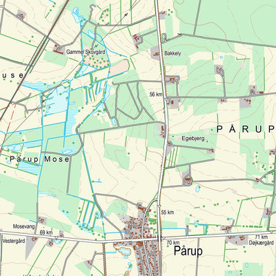 Kortforsyningen Bording (1:25,000 scale) digital map