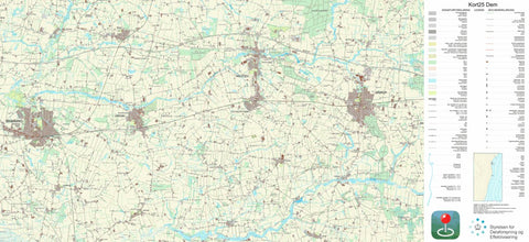 Kortforsyningen Bramming (1:25,000 scale) digital map