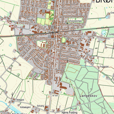 Kortforsyningen Bramming (1:25,000 scale) digital map