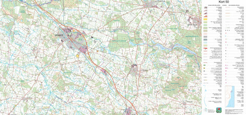 Kortforsyningen Brande (1:50,000 scale) digital map