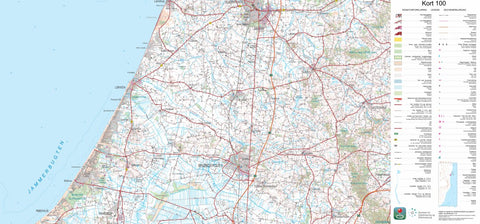 Kortforsyningen Brønderslev (1:100,000 scale) digital map