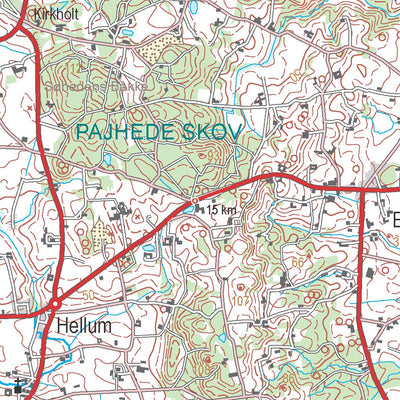 Kortforsyningen Brønderslev (1:100,000 scale) digital map