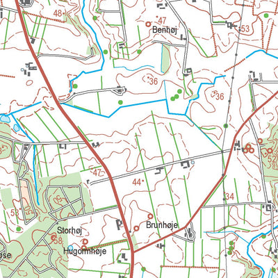 Kortforsyningen Brønderslev (1:50,000 scale) digital map